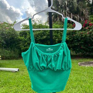Hollister Must Have Collection Green Babydoll Crop Tank Top Size L